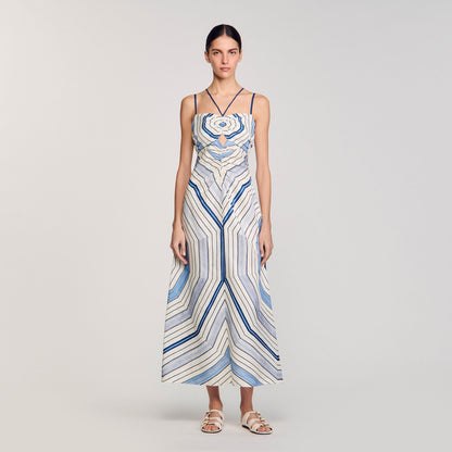 Spiral-motif maxi dress | Sandro
