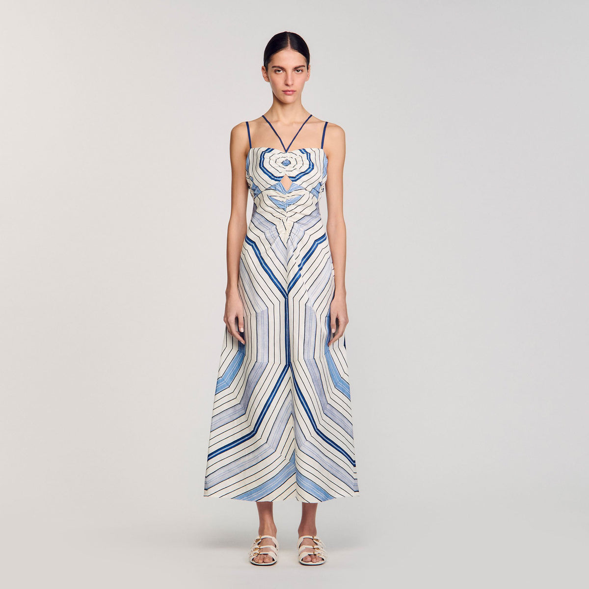 Spiral-motif maxi dress | Sandro