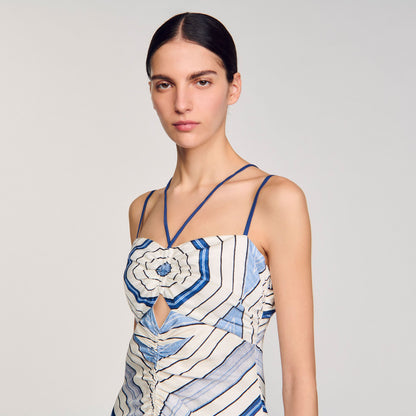 Spiral-motif maxi dress | Sandro