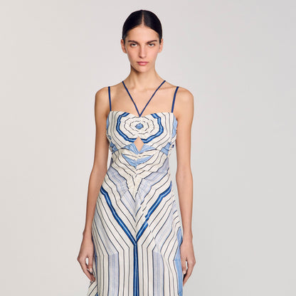 Spiral-motif maxi dress | Sandro