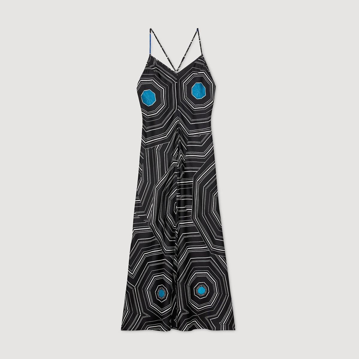 Patterned silk maxi dress | Sandro