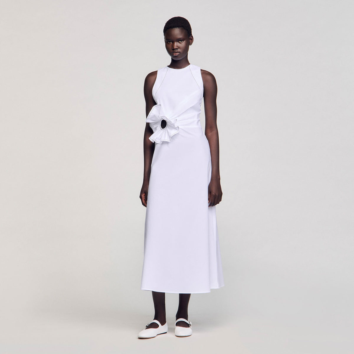 Ruffled sleeveless maxi dress | Sandro
