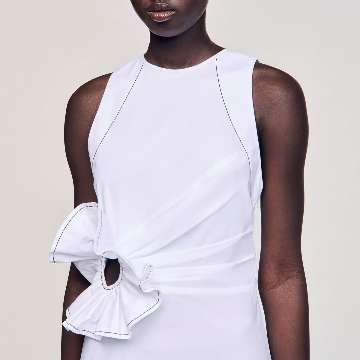 Ruffled sleeveless maxi dress | Sandro