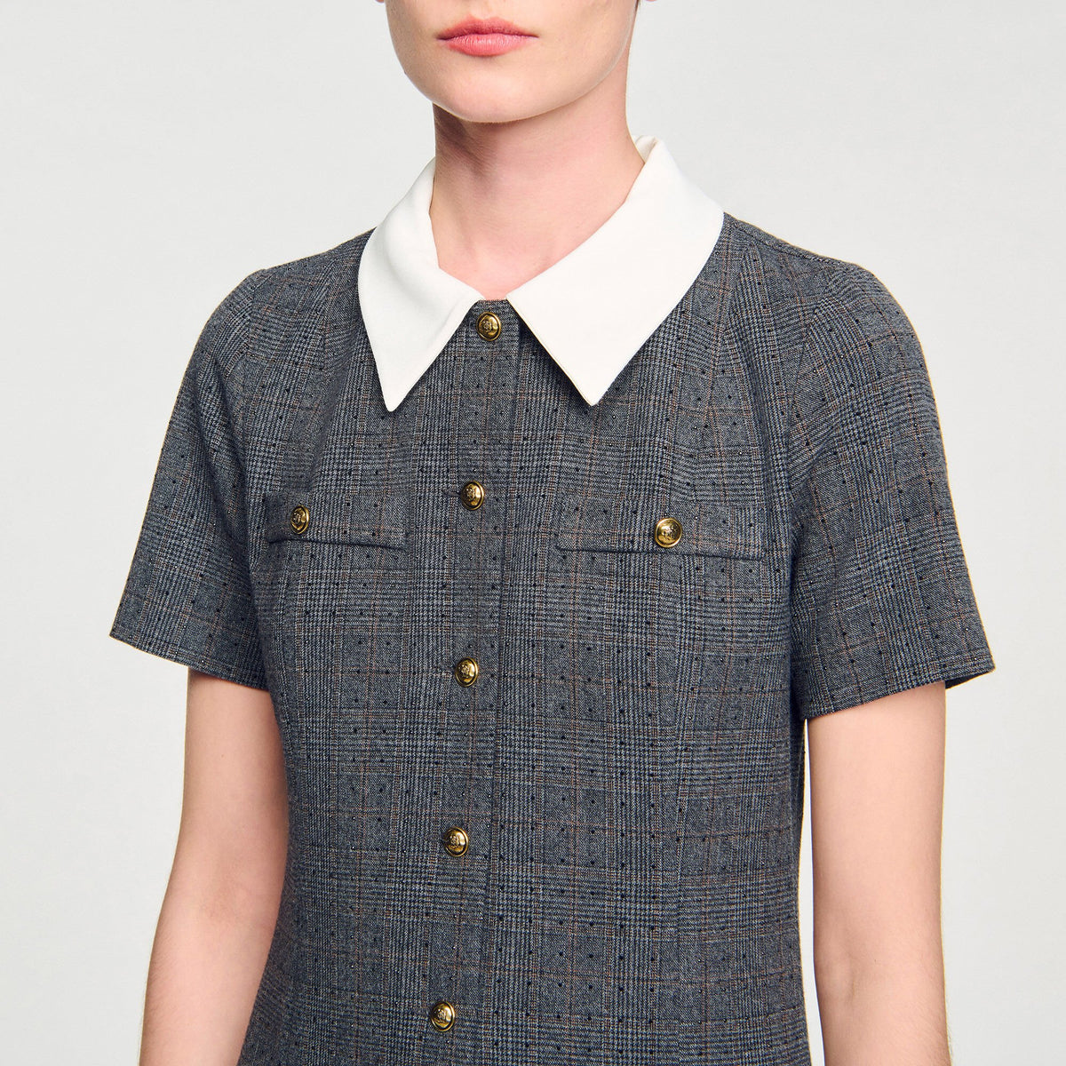 Mini pleated dress with rhinestones | Sandro