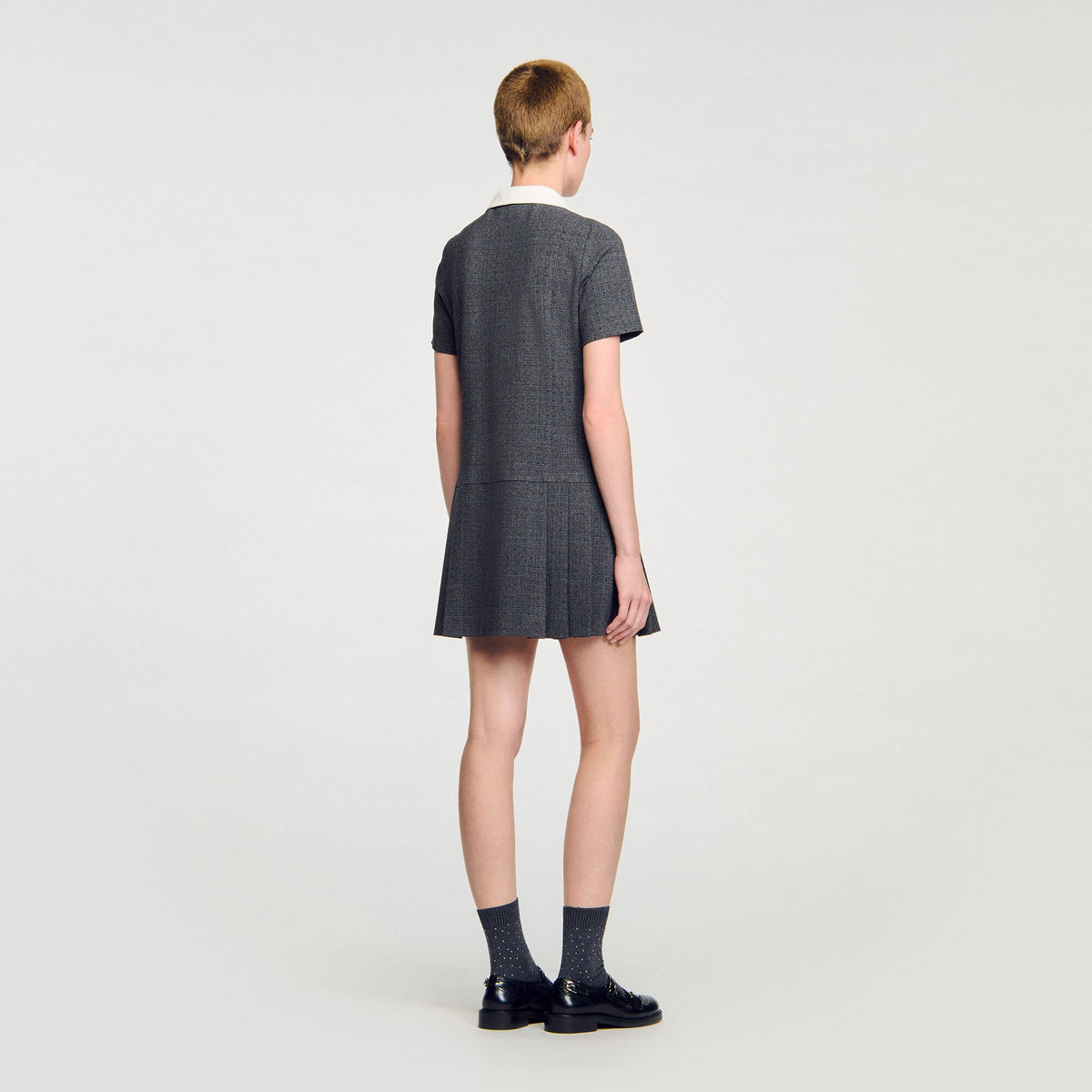 Mini pleated dress with rhinestones | Sandro