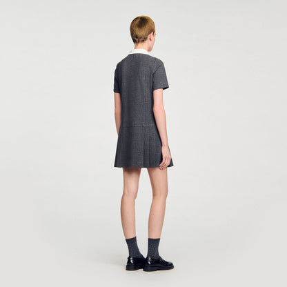 Mini pleated dress with rhinestones | Sandro