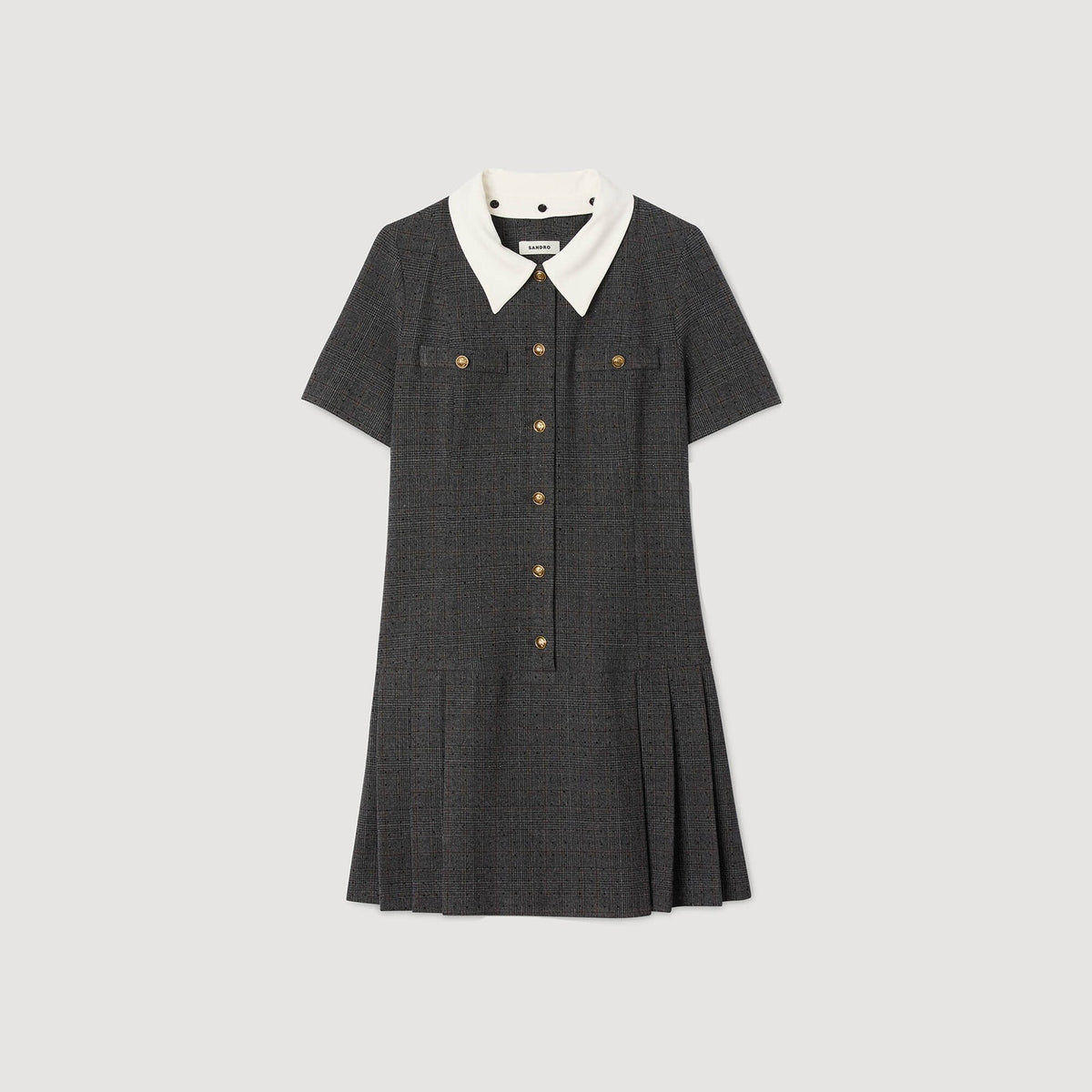Mini pleated dress with rhinestones | Sandro