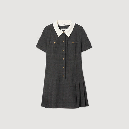 Mini pleated dress with rhinestones | Sandro
