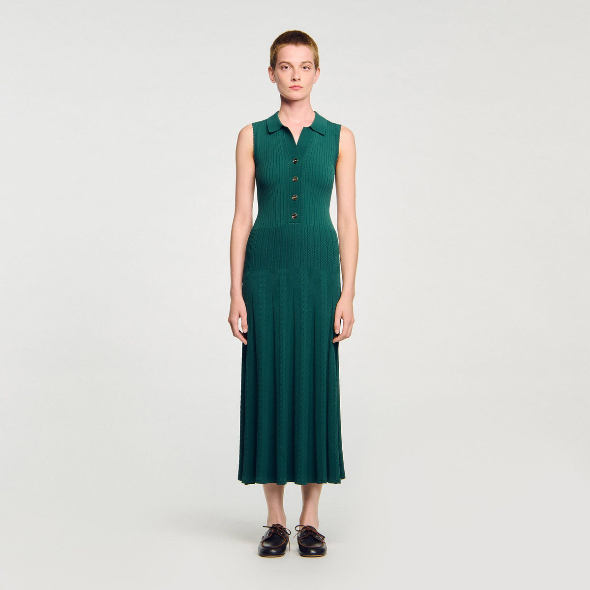 Knit dress with polo neck | Sandro