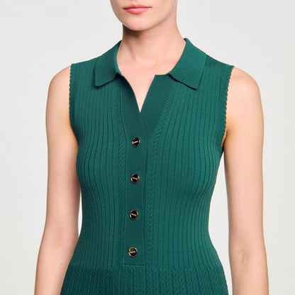 Knit dress with polo neck | Sandro