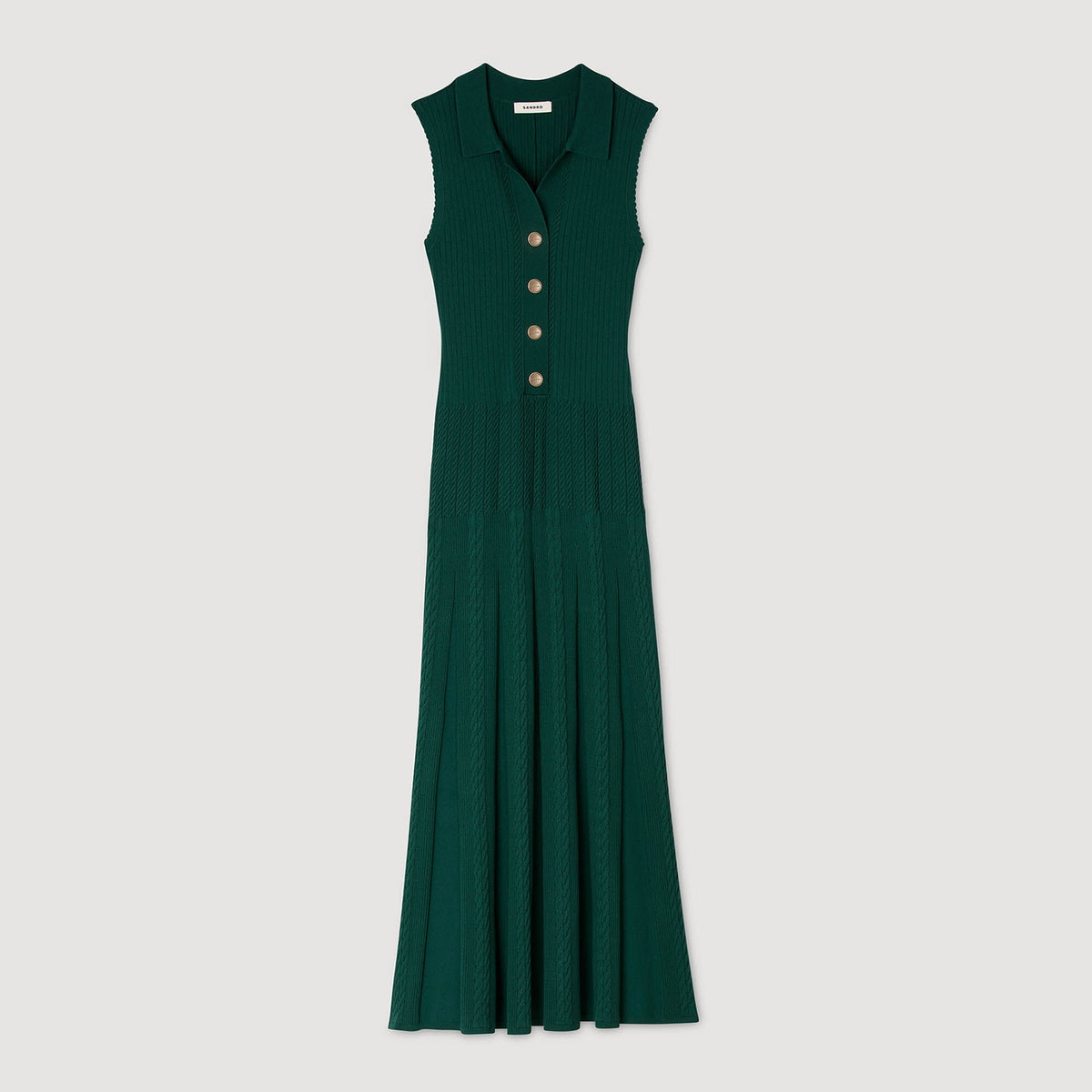 Knit dress with polo neck | Sandro