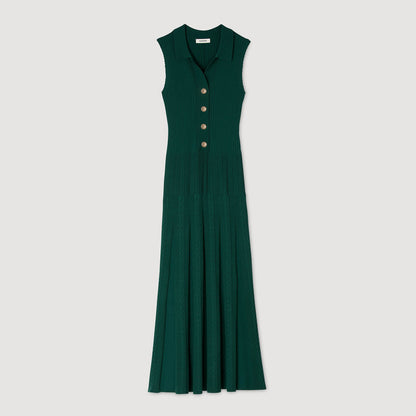 Knit dress with polo neck | Sandro