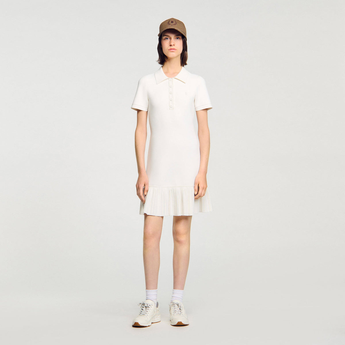 Mini knit dress with polo neck | Sandro