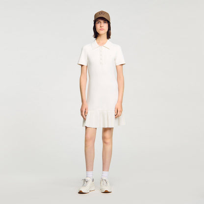 Mini knit dress with polo neck | Sandro