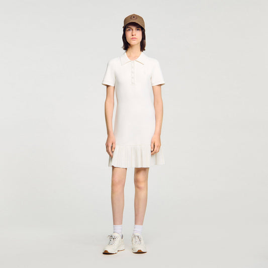 Mini knit dress with polo neck | Sandro