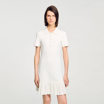 Mini knit dress with polo neck | Sandro