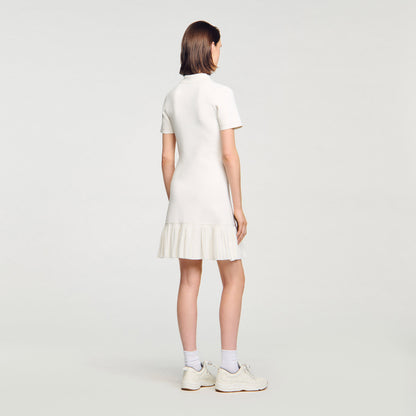 Mini knit dress with polo neck | Sandro