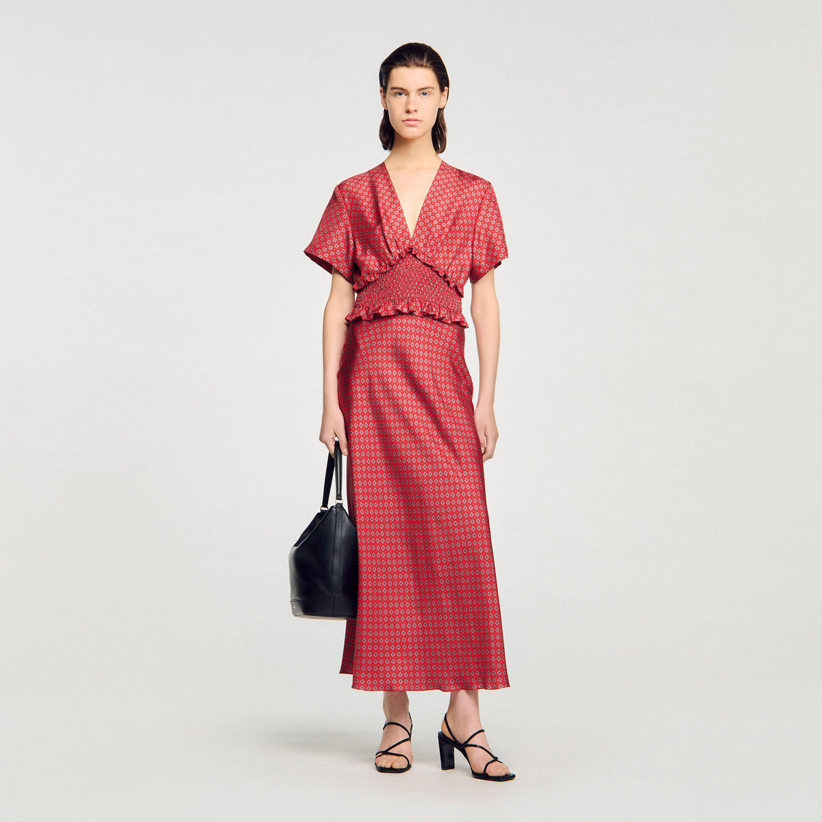 Scarf print maxi dress | Sandro