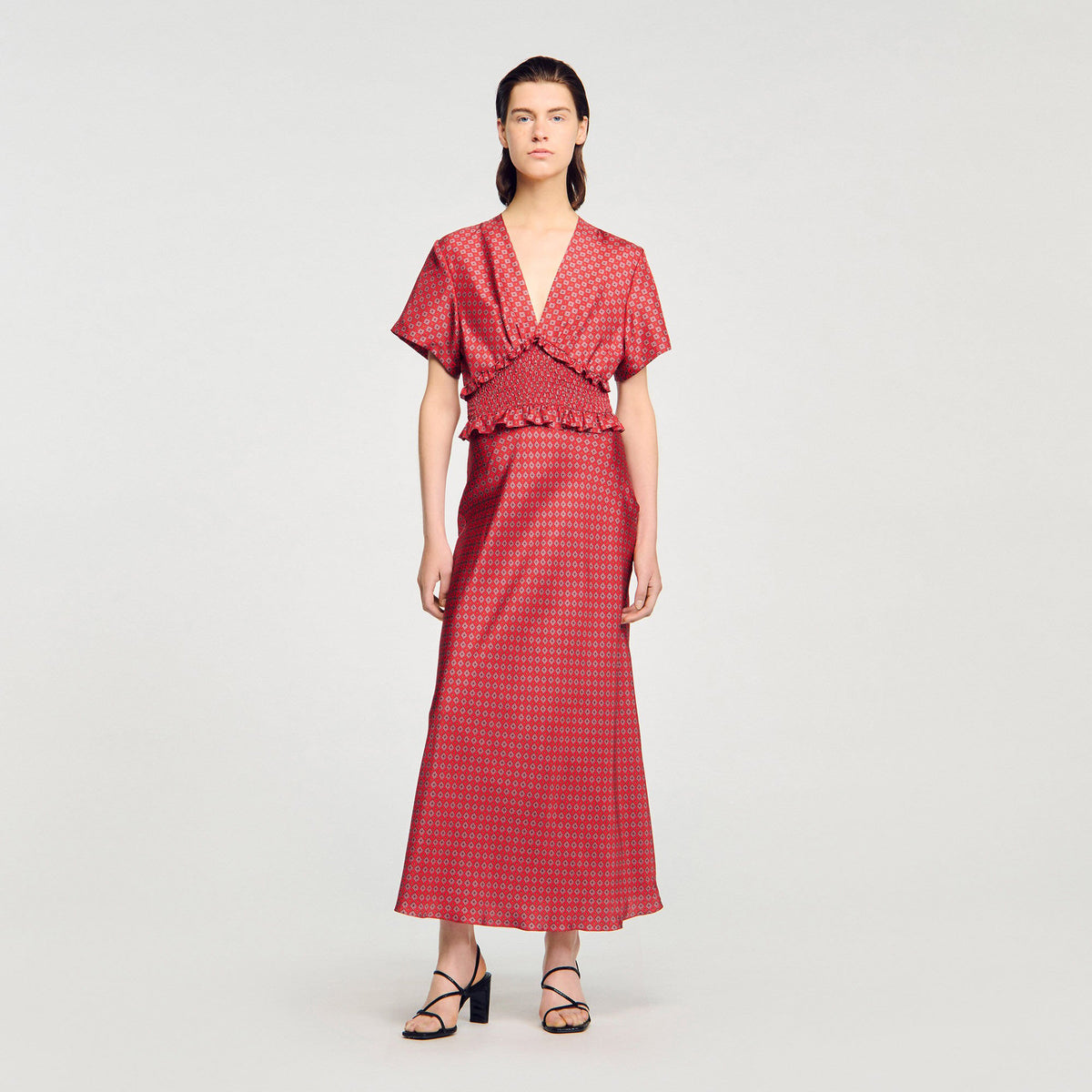 Scarf print maxi dress | Sandro
