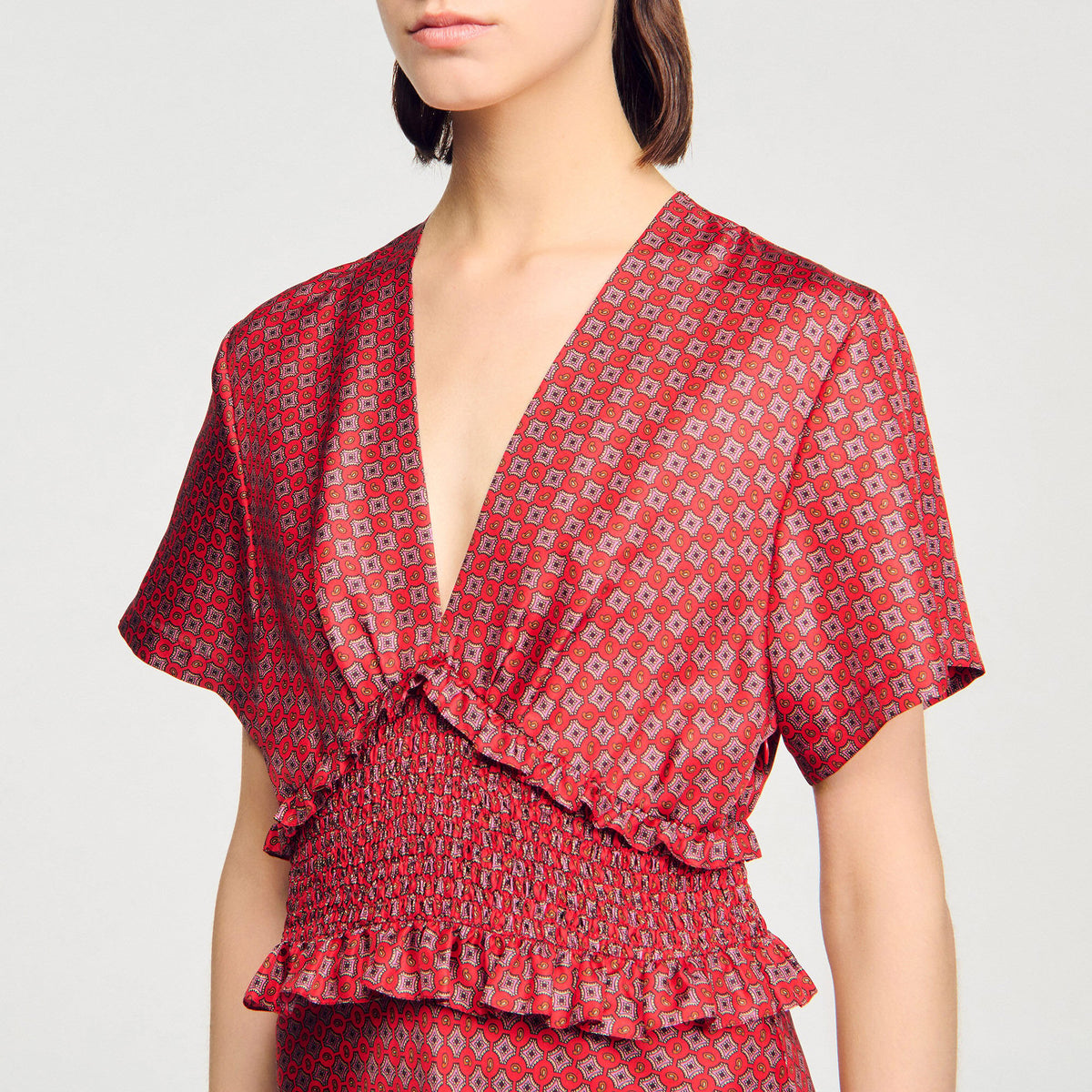 Scarf print maxi dress | Sandro