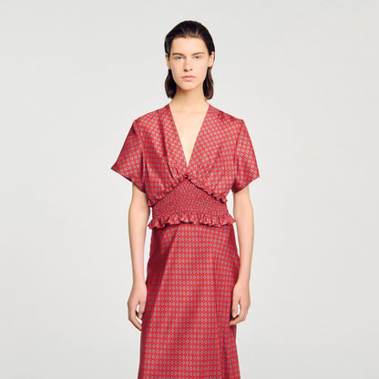 Scarf print maxi dress | Sandro