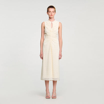 Lace keyhole maxi dress | Sandro