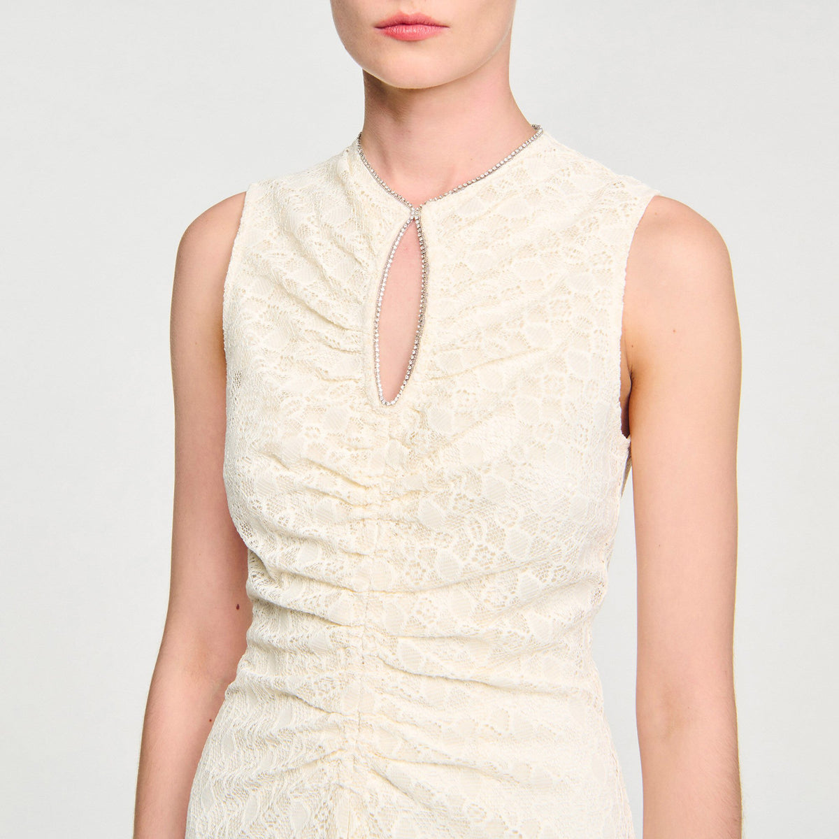 Lace keyhole maxi dress | Sandro