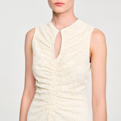 Lace keyhole maxi dress | Sandro