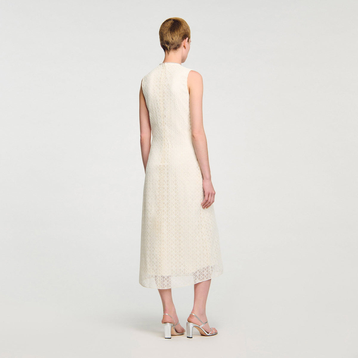 Lace keyhole maxi dress | Sandro