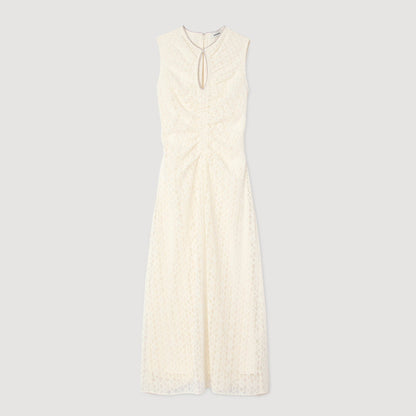 Lace keyhole maxi dress | Sandro