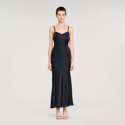 Satin-effect maxi dress | Sandro
