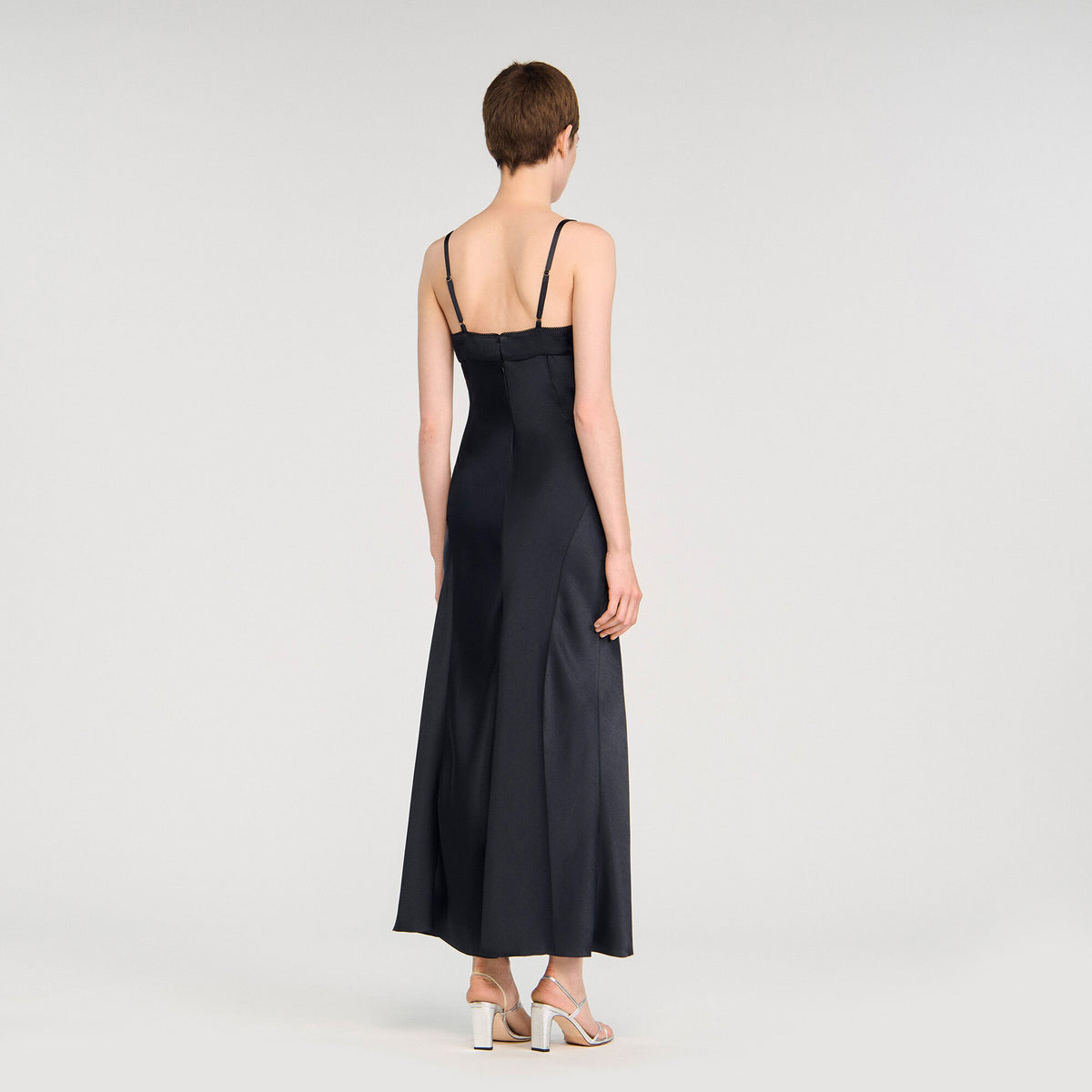 Satin-effect maxi dress | Sandro