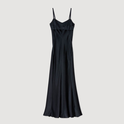 Satin-effect maxi dress | Sandro