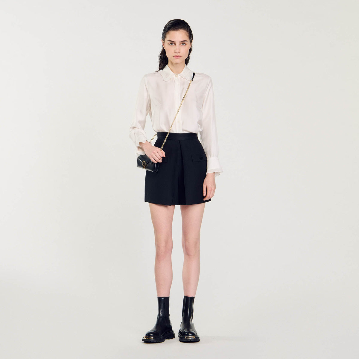 High-waisted shorts with buttons | Sandro
