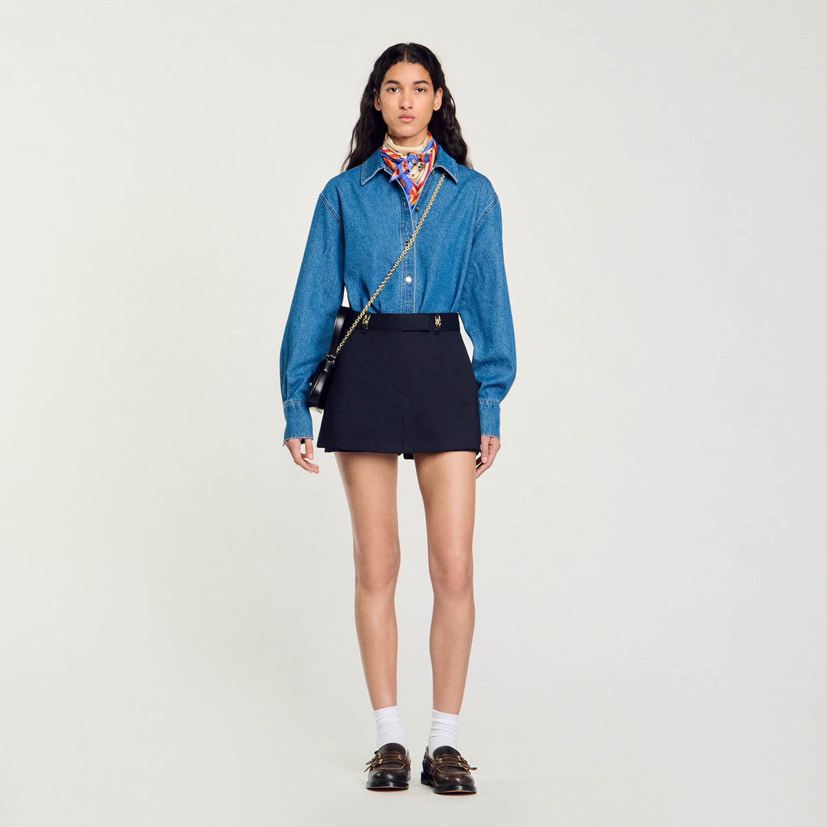 Skort with decorative belt loops | Sandro