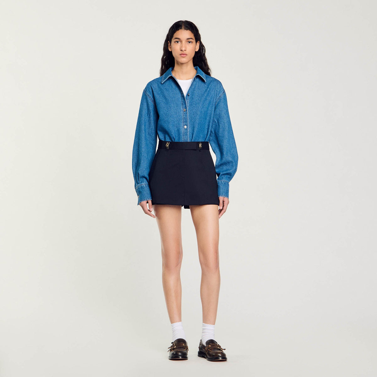 Skort with decorative belt loops | Sandro