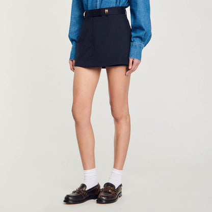 Skort with decorative belt loops | Sandro