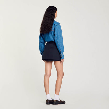 Skort with decorative belt loops | Sandro