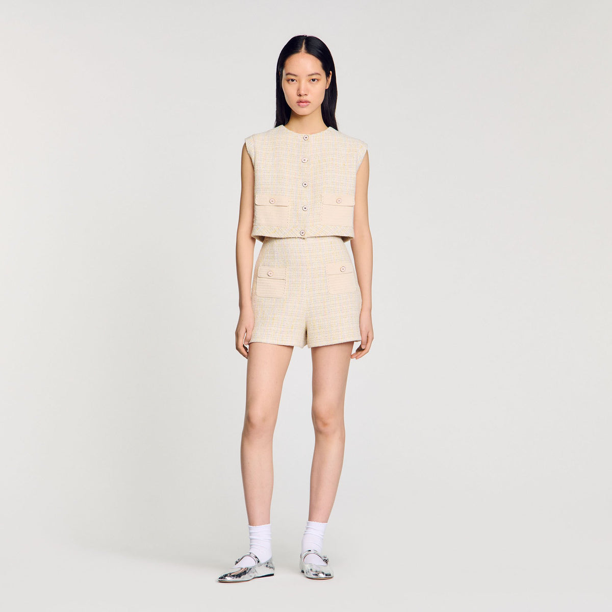 Decorative tweed shorts | Sandro