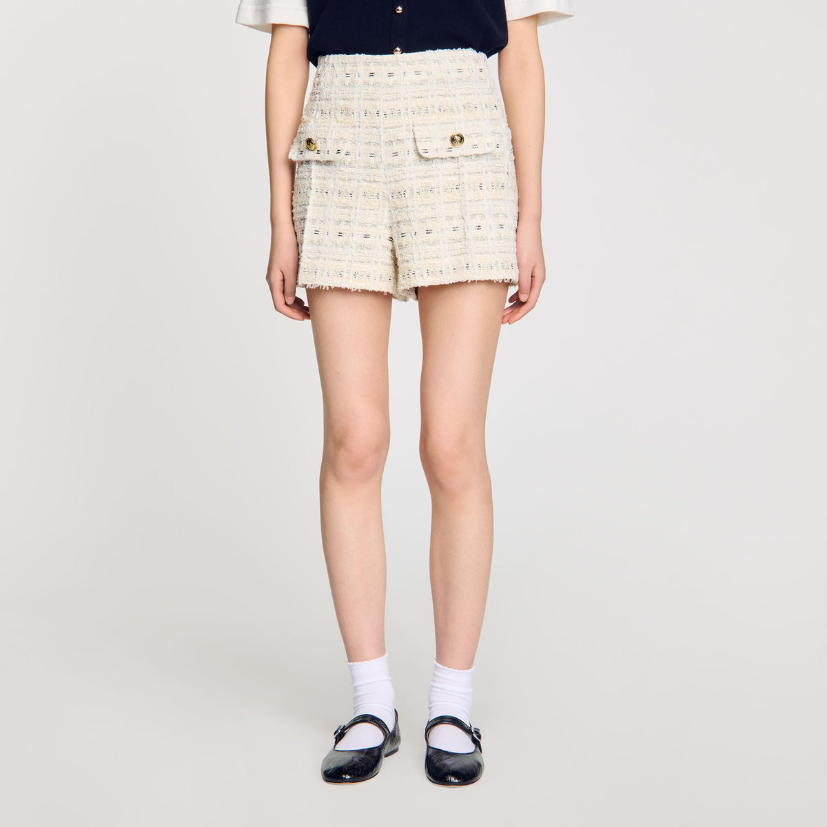 Decorative tweed shorts | Sandro