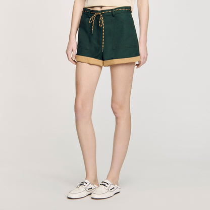 Two-tone drawstring waist shorts | Sandro