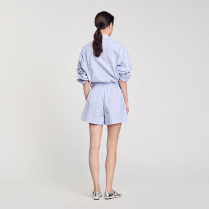 Striped shorts with flower detail | Sandro