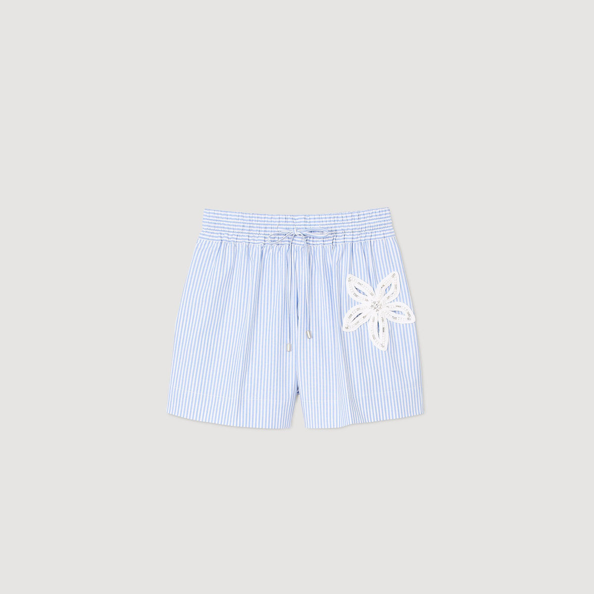 Striped shorts with flower detail | Sandro