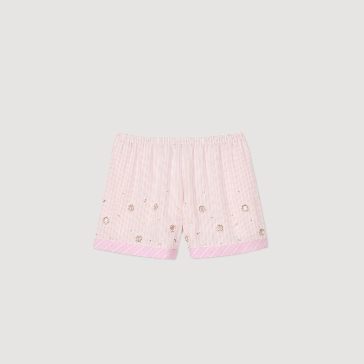 Rhinestone striped shorts | Sandro
