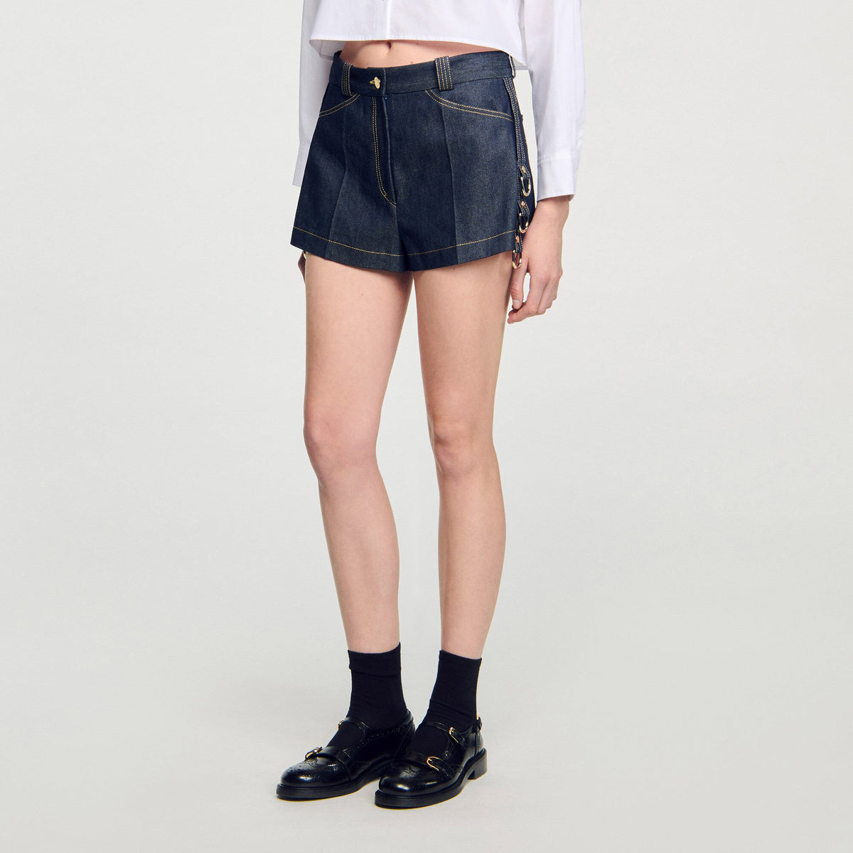 Denim belt loop shorts | Sandro