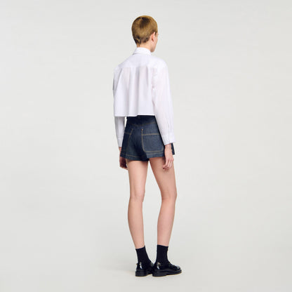 Denim belt loop shorts | Sandro