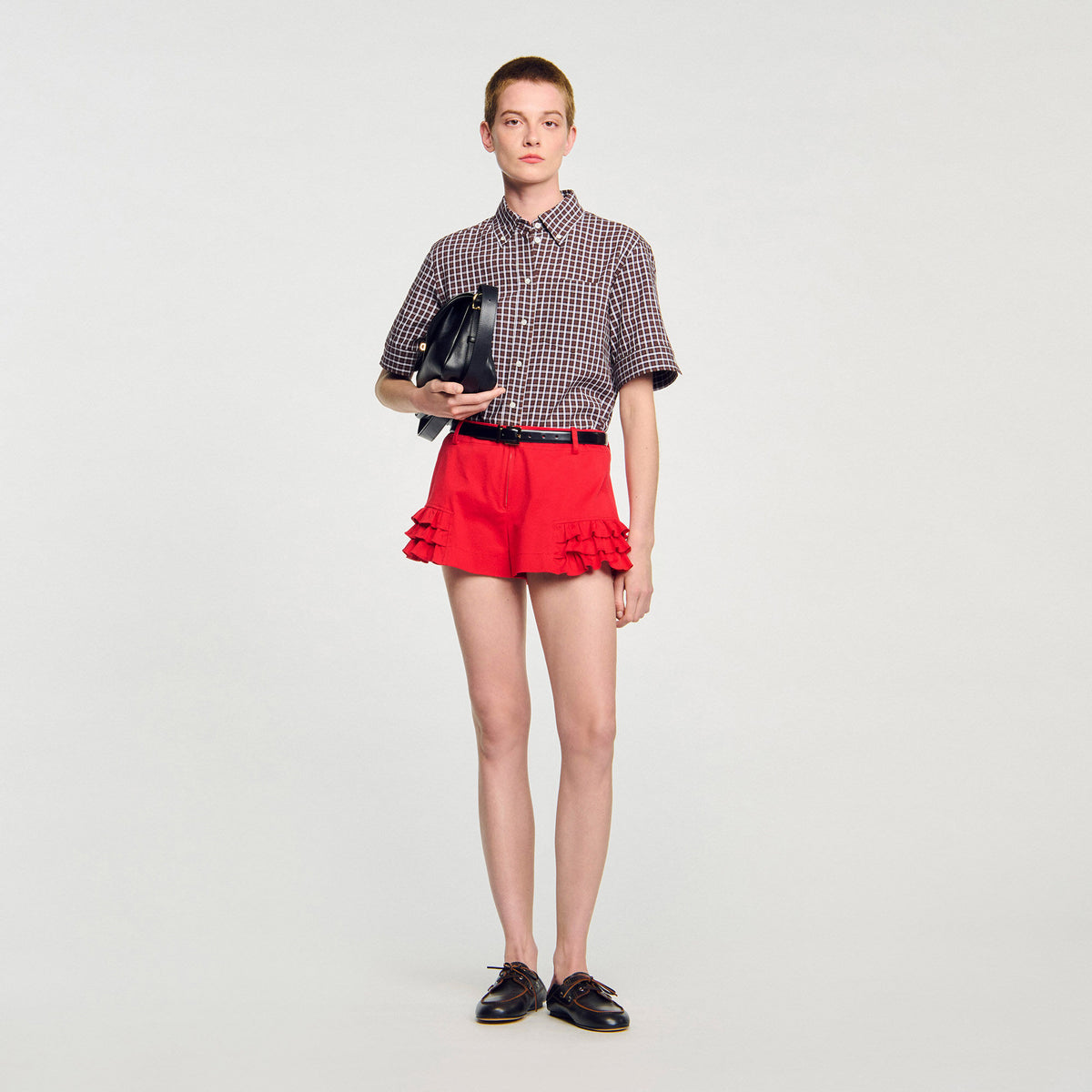Flared ruffled shorts | Sandro