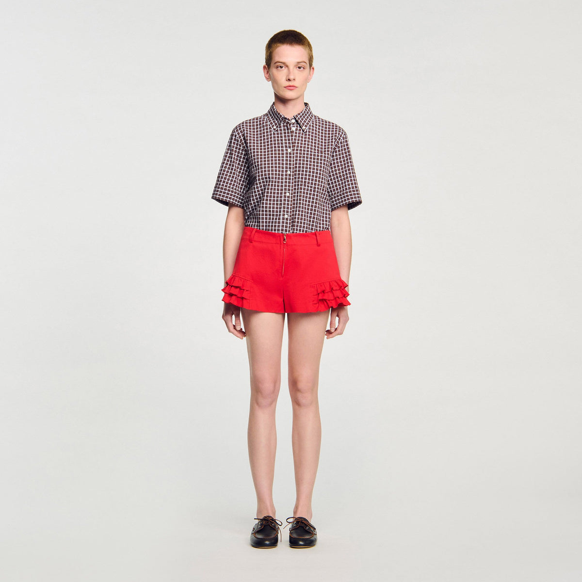 Flared ruffled shorts | Sandro