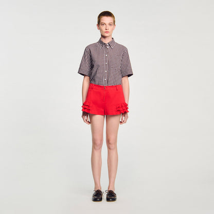 Flared ruffled shorts | Sandro