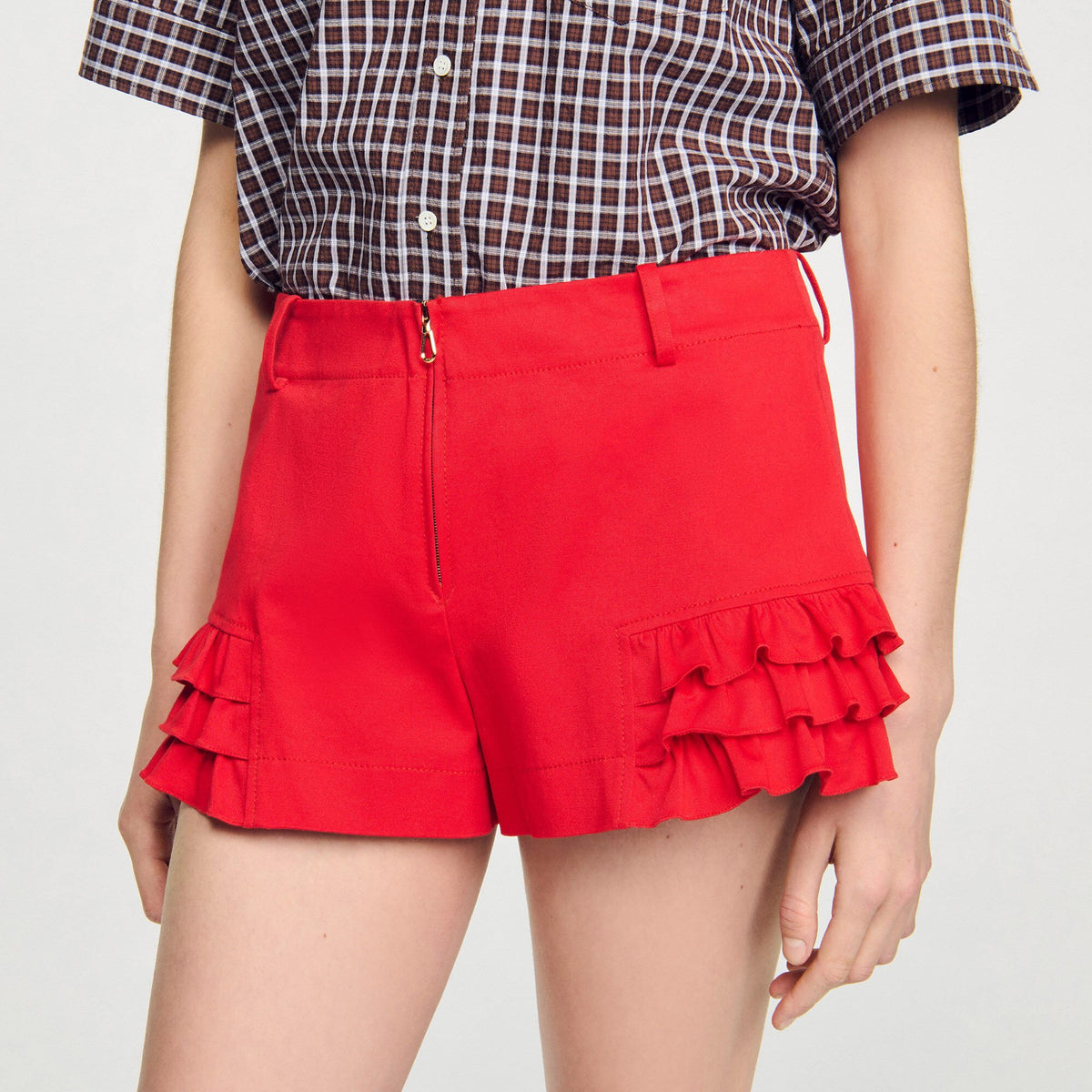 Flared ruffled shorts | Sandro